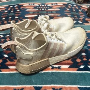 Adidas NMD R1 Beige and White Sneakers